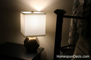 These adorable cube lamps are a chic addition to any bedroom. ~HomespunOasis.com