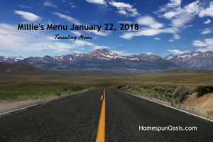 Millie's Menu January 22, 2018 THM traveling menu