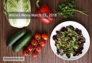 Millie's Menu March 12, 2018 | Trim Healthy Mama Purist Menu