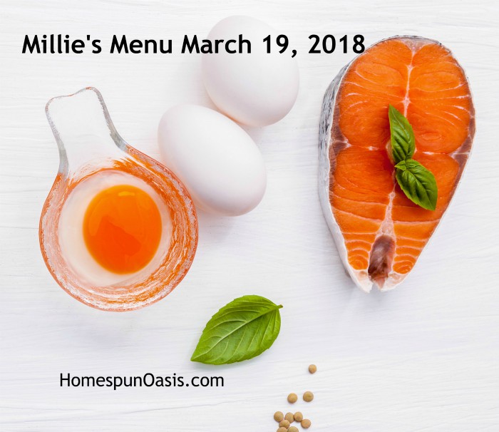Millie's Menu March 19, 2018 Trim Healthy Mama Purist Plan