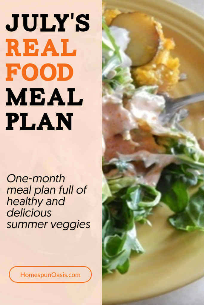 July Real Food Meal Plan